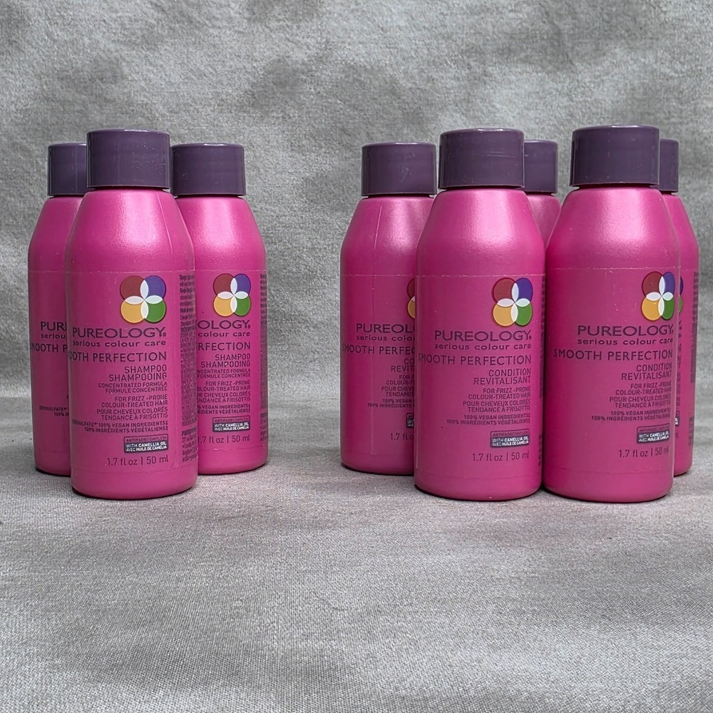 Pureology Smooth Perfection Shampoo (X3) & Conditioner (X5) 1.7 oz Travel Size